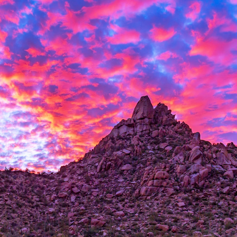 Mountain with colorful sky