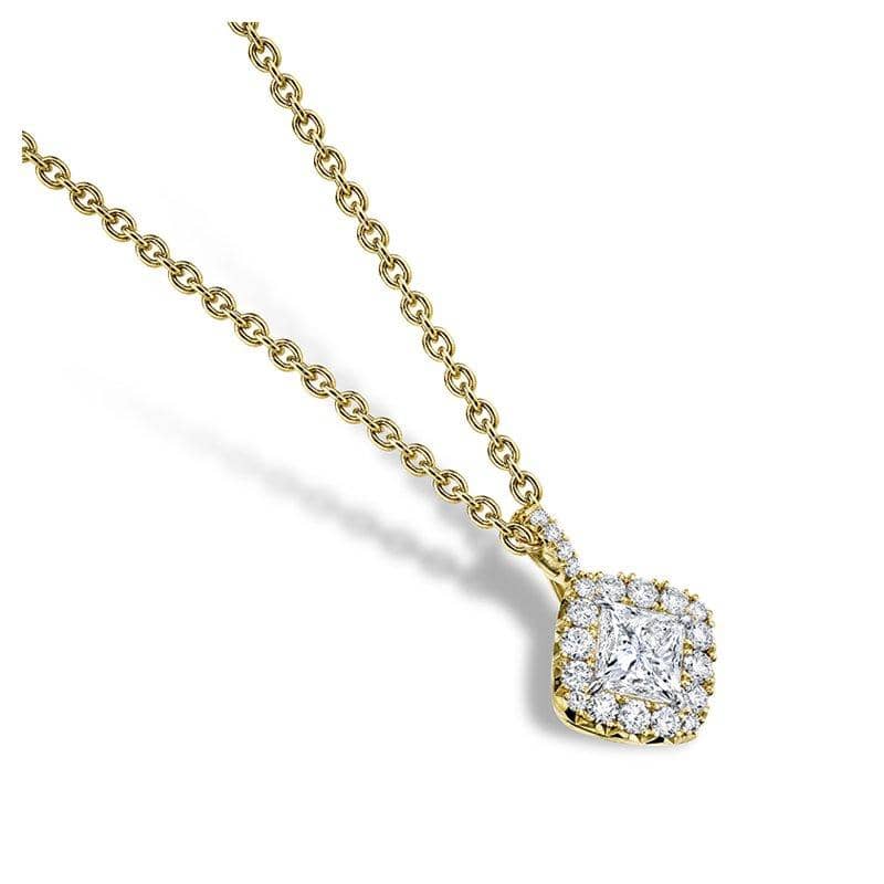 Gold Princess Cut Diamond Pendant – Hamra Jewelers