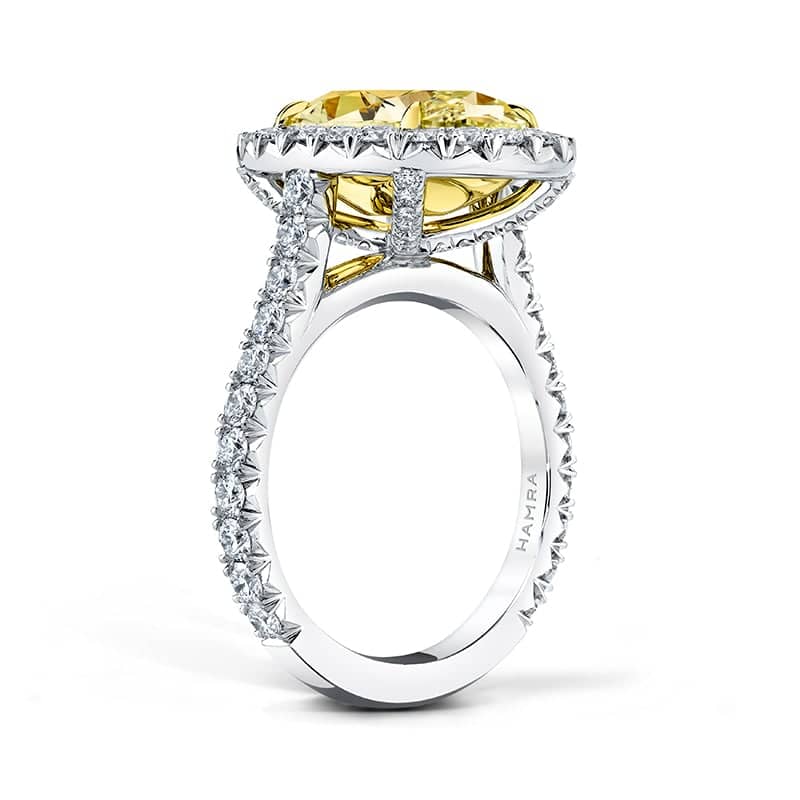 18k Yellow Gold And Platinum Custom Diamond Engagement Ring