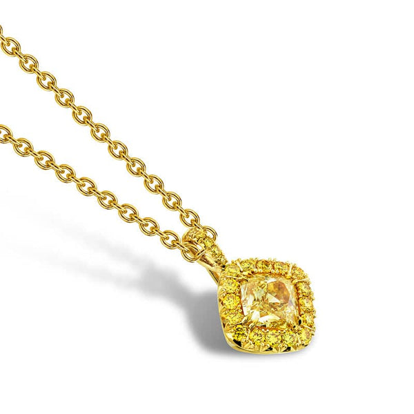 Fancy Yellow Diamond Necklace