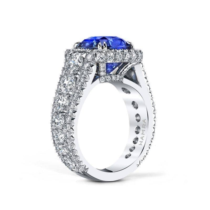 6 Carat Sapphire Ring with Diamonds