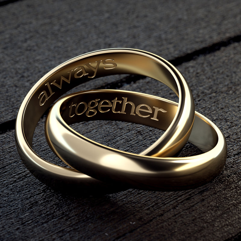 Two gold wedding bands