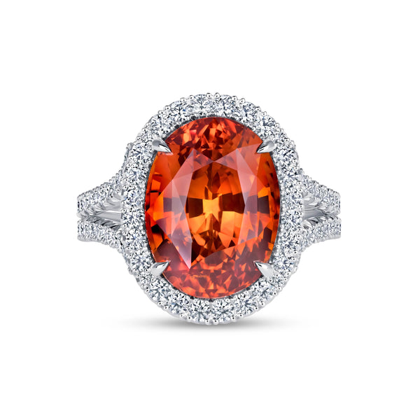 Orange Sapphire Ring