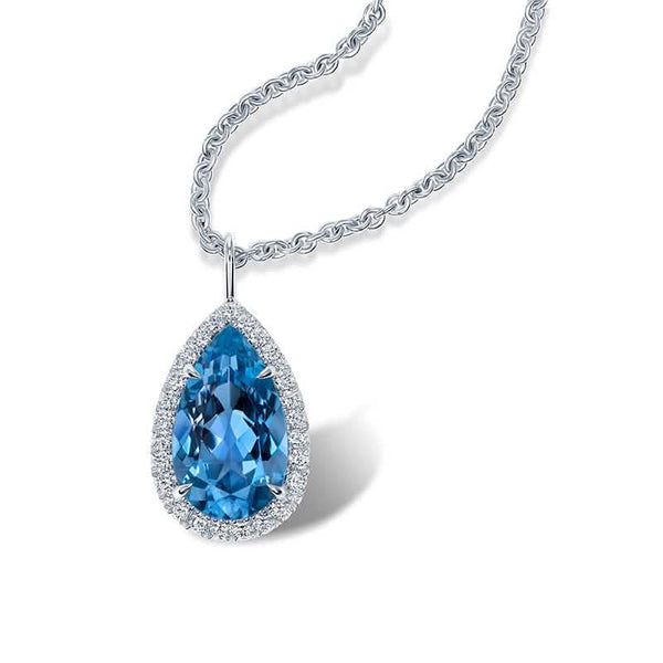 Aquamarine & Diamond Necklace