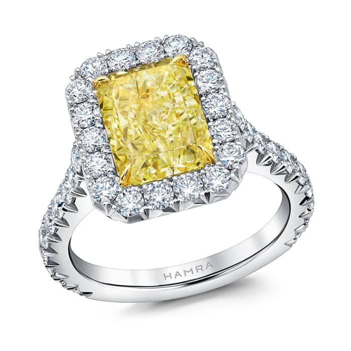 Fancy Yellow Radiant Cut Diamond Ring