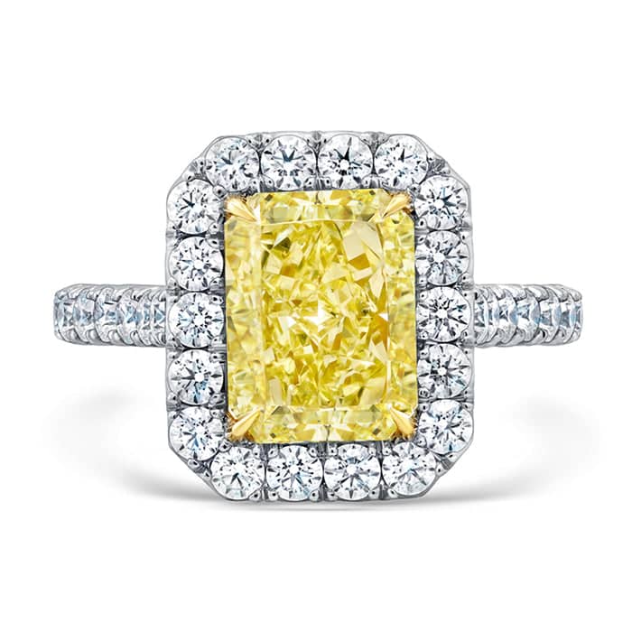 Fancy Yellow Radiant Cut Diamond Ring