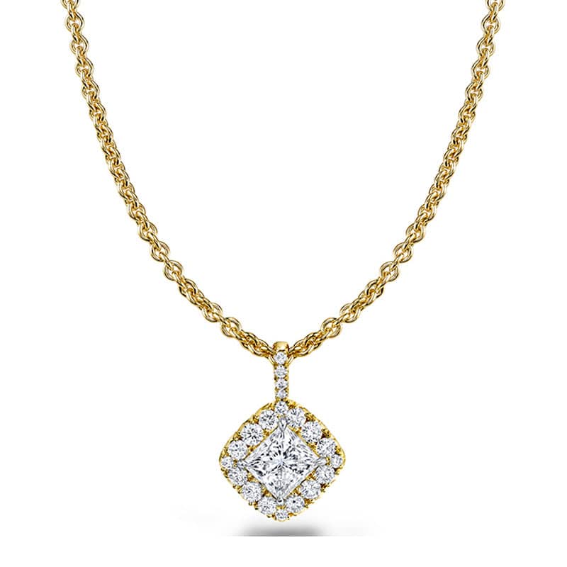 Princess Cut Diamond Necklace