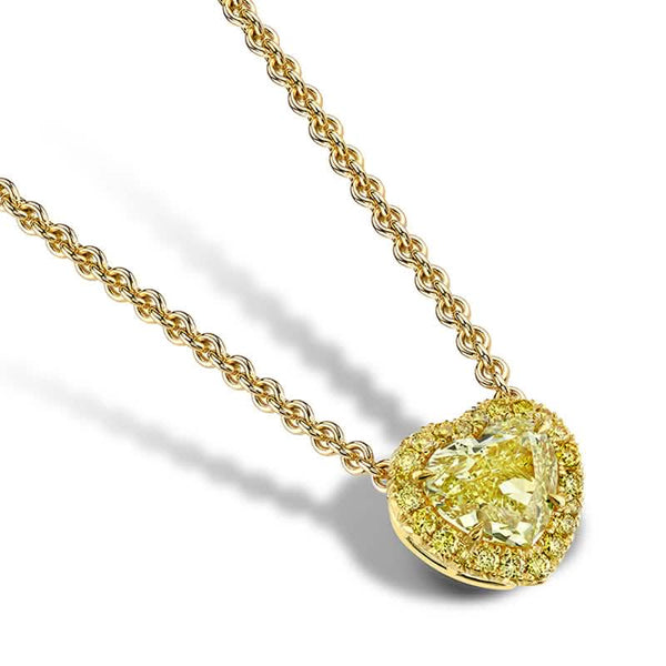 Heart Shaped Yellow Diamond Necklace