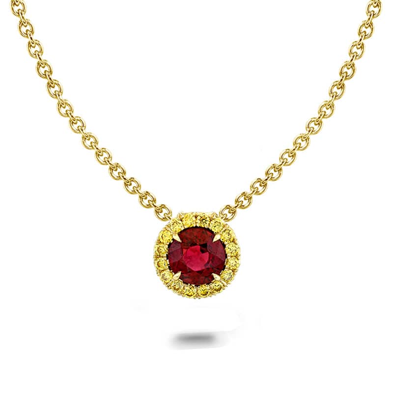 Ruby & Yellow Diamond Necklace