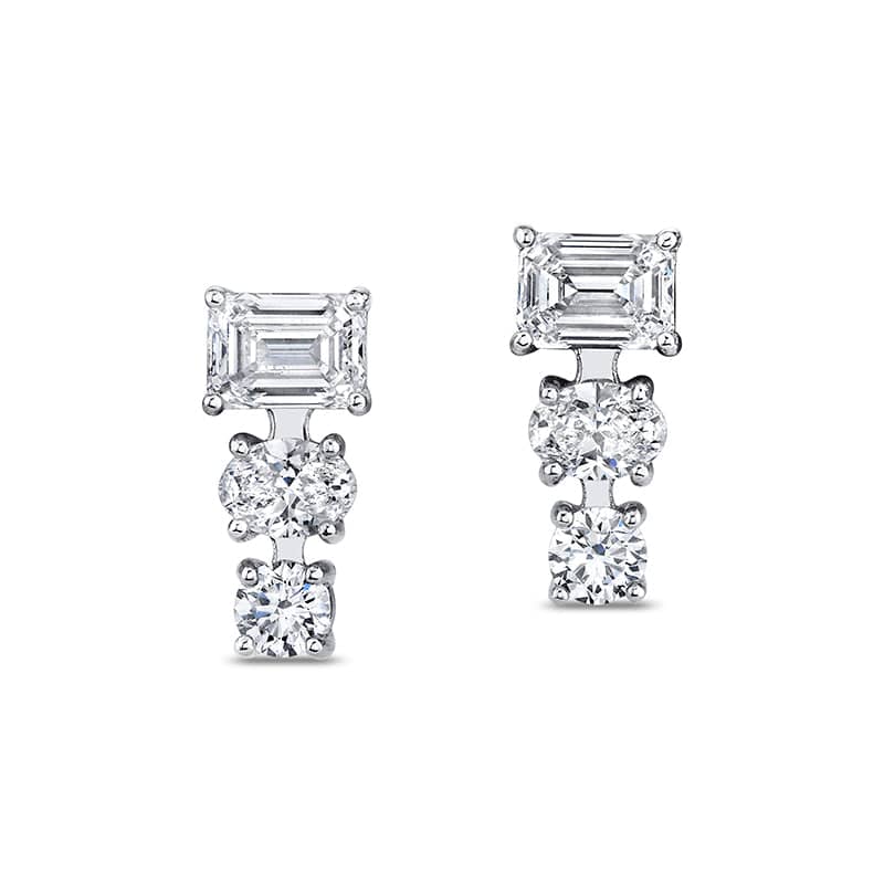 Mixed Shape Diamond Earrings