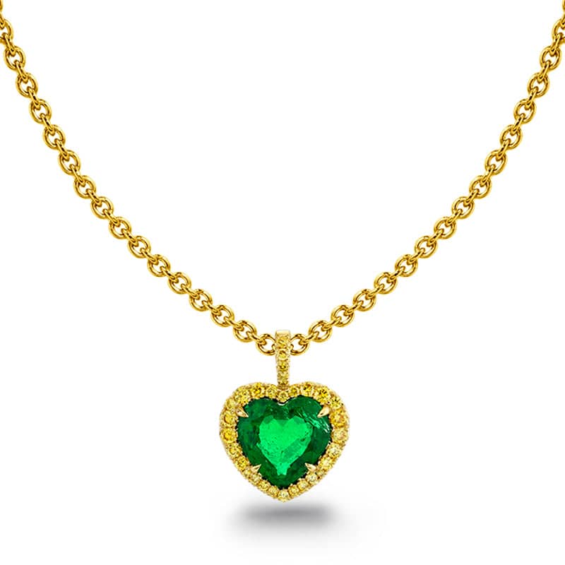 Emerald & Fancy Yellow Diamond Necklace