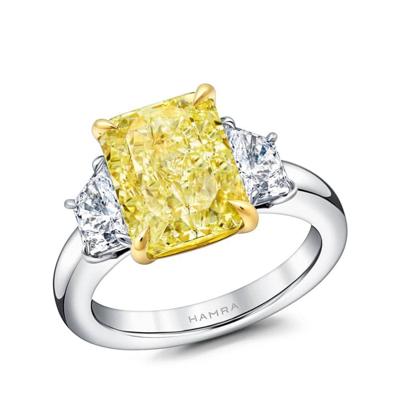 Radiant Cut Yellow Diamond Ring