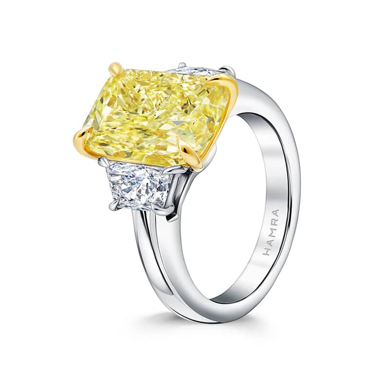 Radiant Cut Yellow Diamond Ring