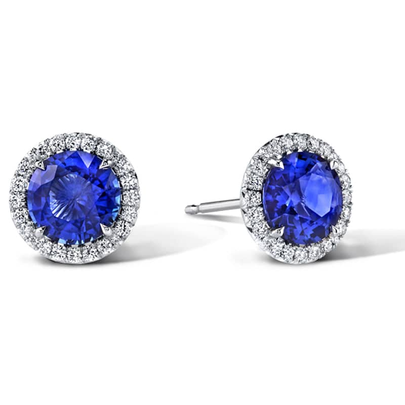 Sapphire & Diamond Stud Earrings