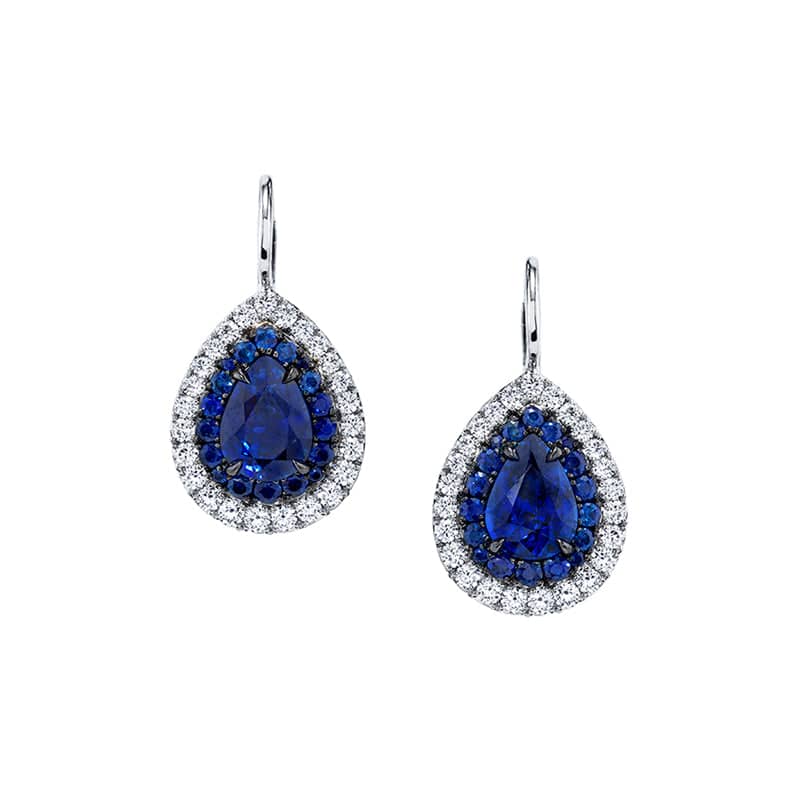 Sapphire & Diamond Drop Earrings