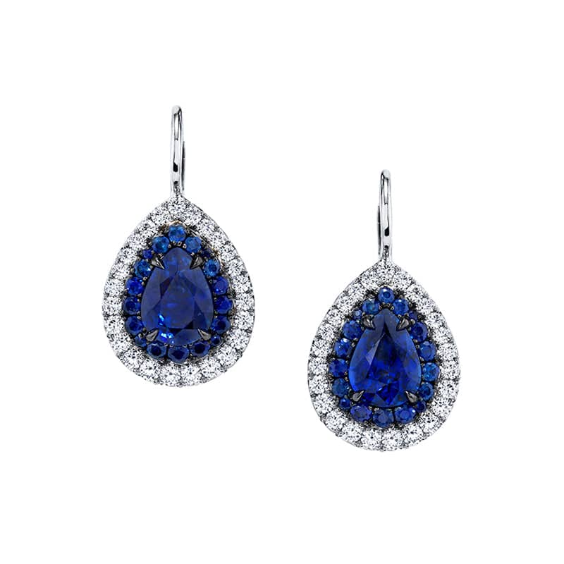 Sapphire & Diamond Drop Earrings