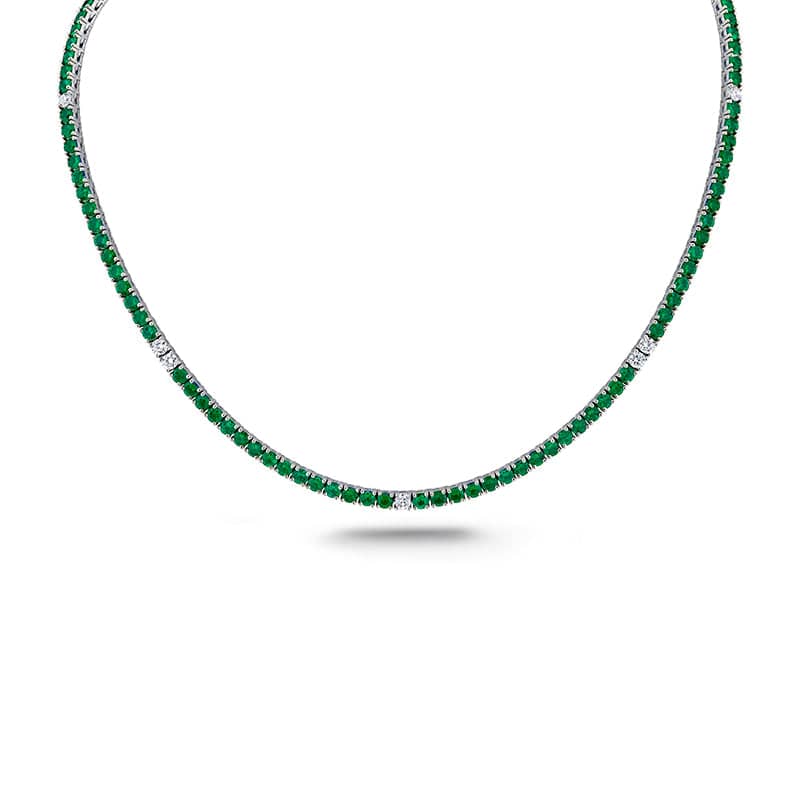 Emerald & Diamond Eternity Necklace