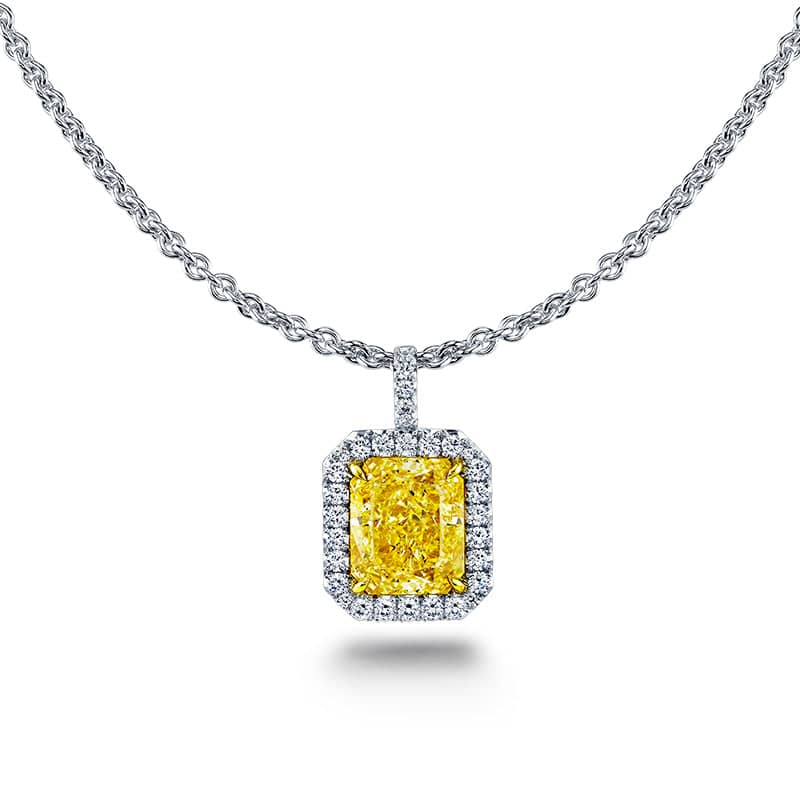 Fancy Yellow Diamond Necklace