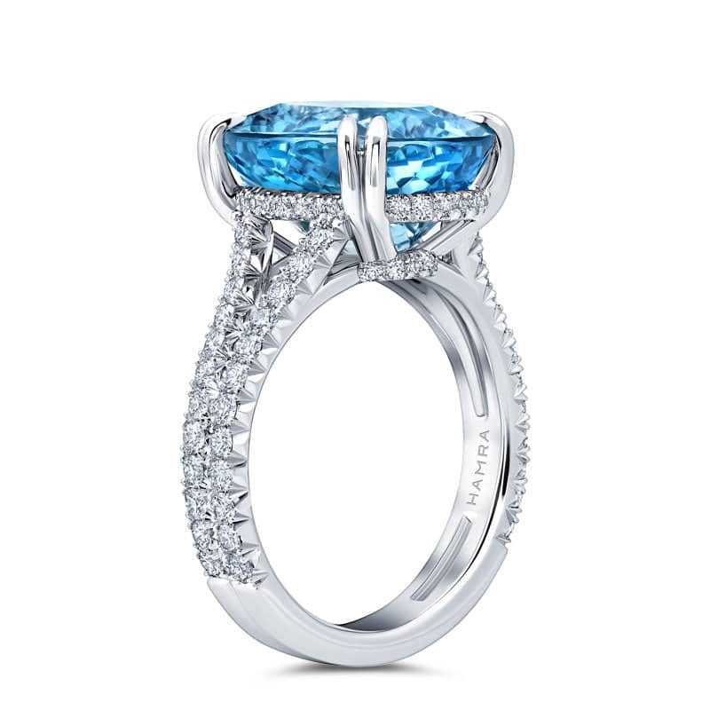 Aquamarine & Diamond Ring