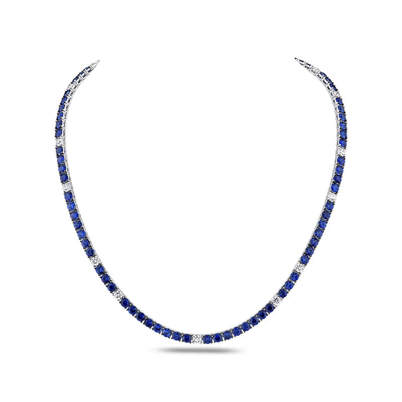 Sapphire & Diamond Eternity Necklace