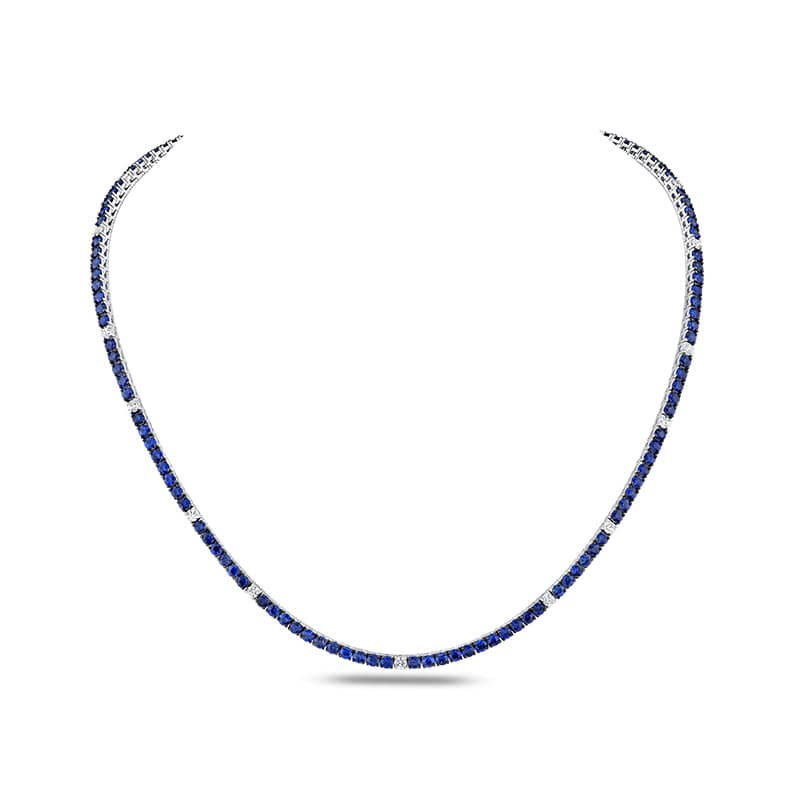 Sapphire & Diamond Eternity Necklace