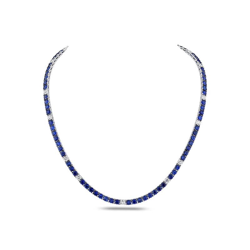 Sapphire & Diamond Eternity Necklace