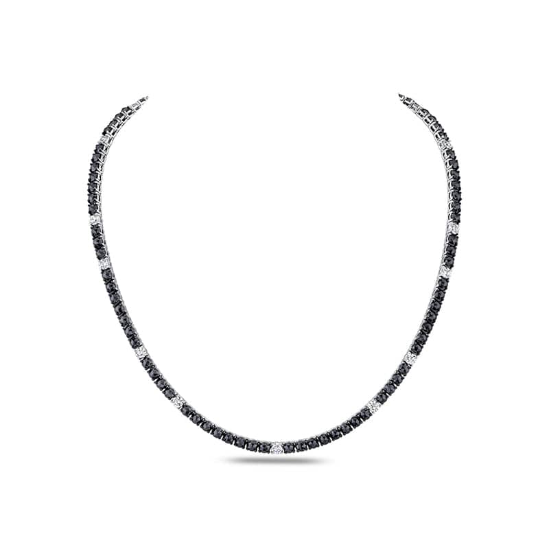 Black & White Diamond Eternity Necklace