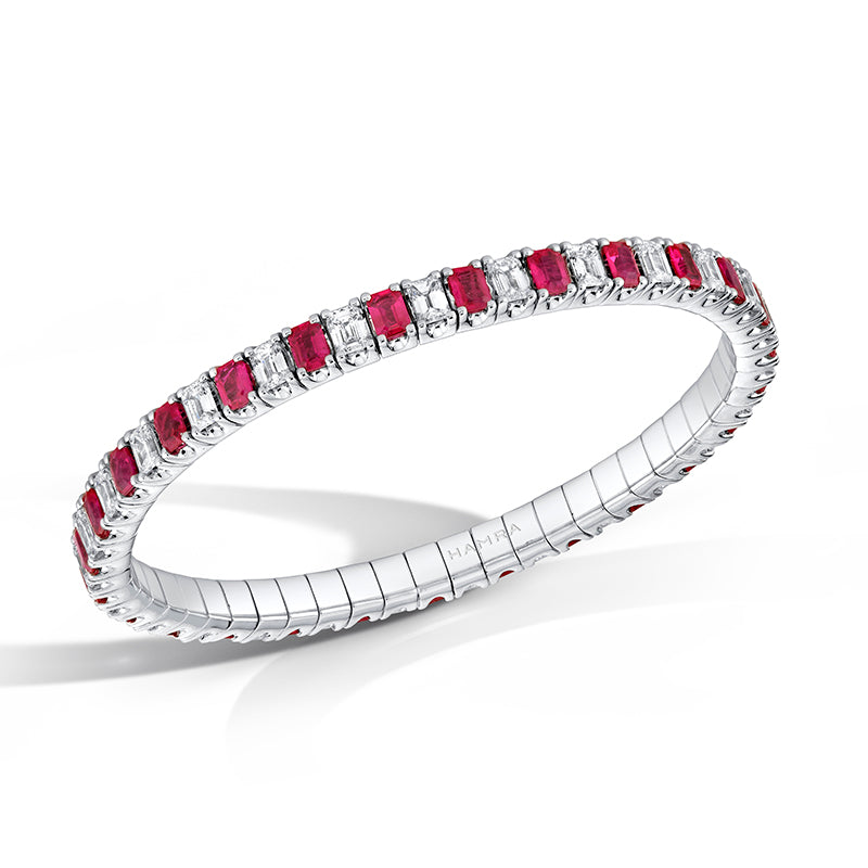 Diamond & Ruby Eternity Bracelet