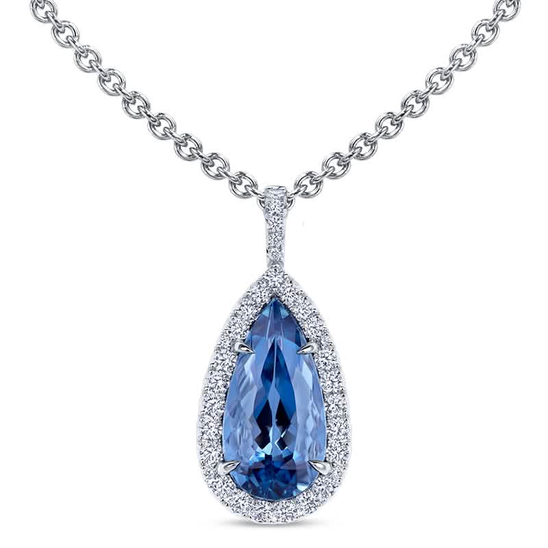 Aquamarine & Diamond Necklace