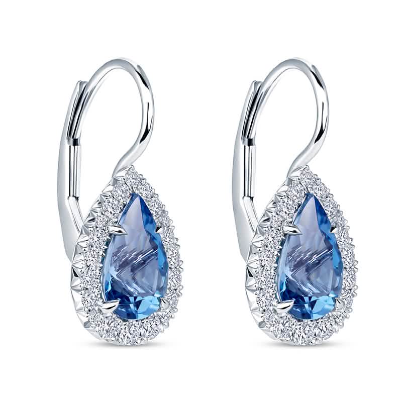 Aquamarine & Diamond Earrings