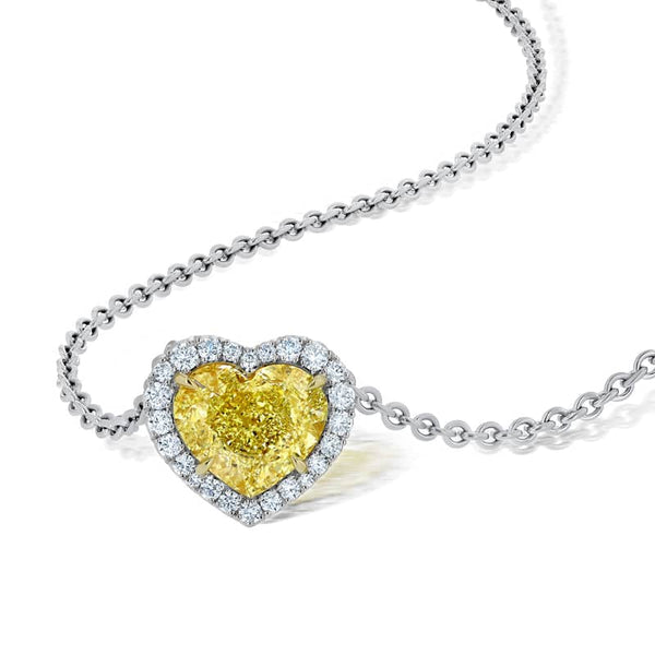 Heart Shaped Yellow Diamond Necklace