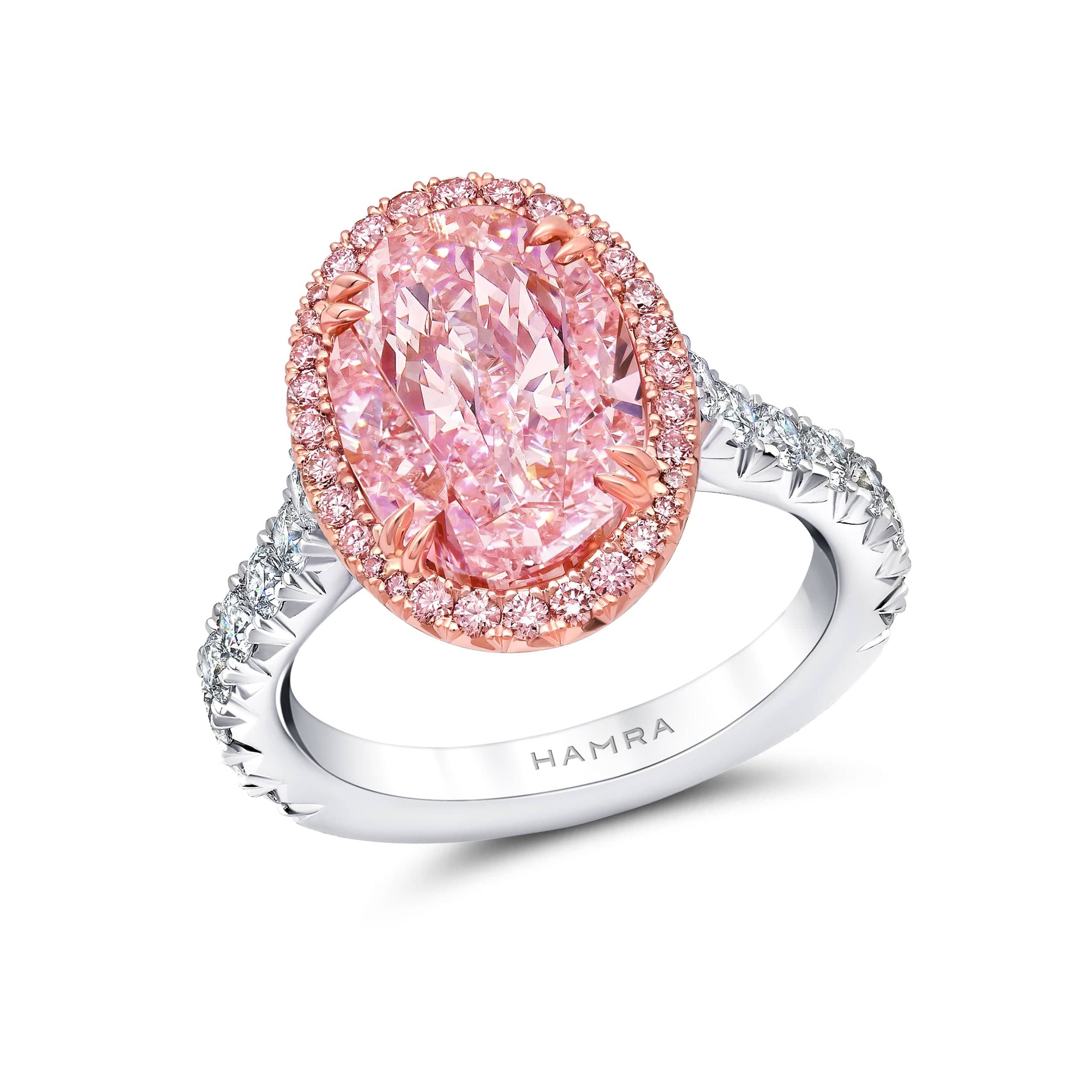 Oval shaped Pink Diamond Ring – Hamra Jewelers - Main Image