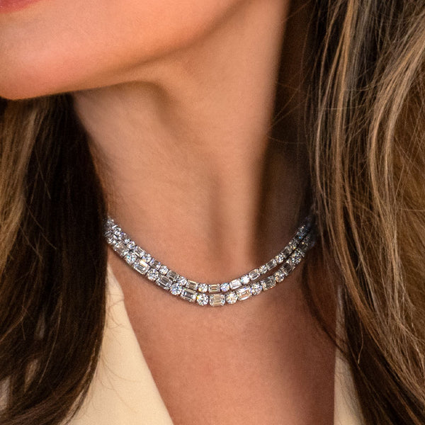 Dash-Dot Diamond Necklace