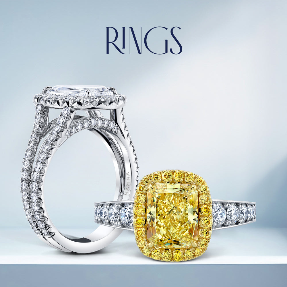 YELLOW AND WHITE DIAMOND RINGS