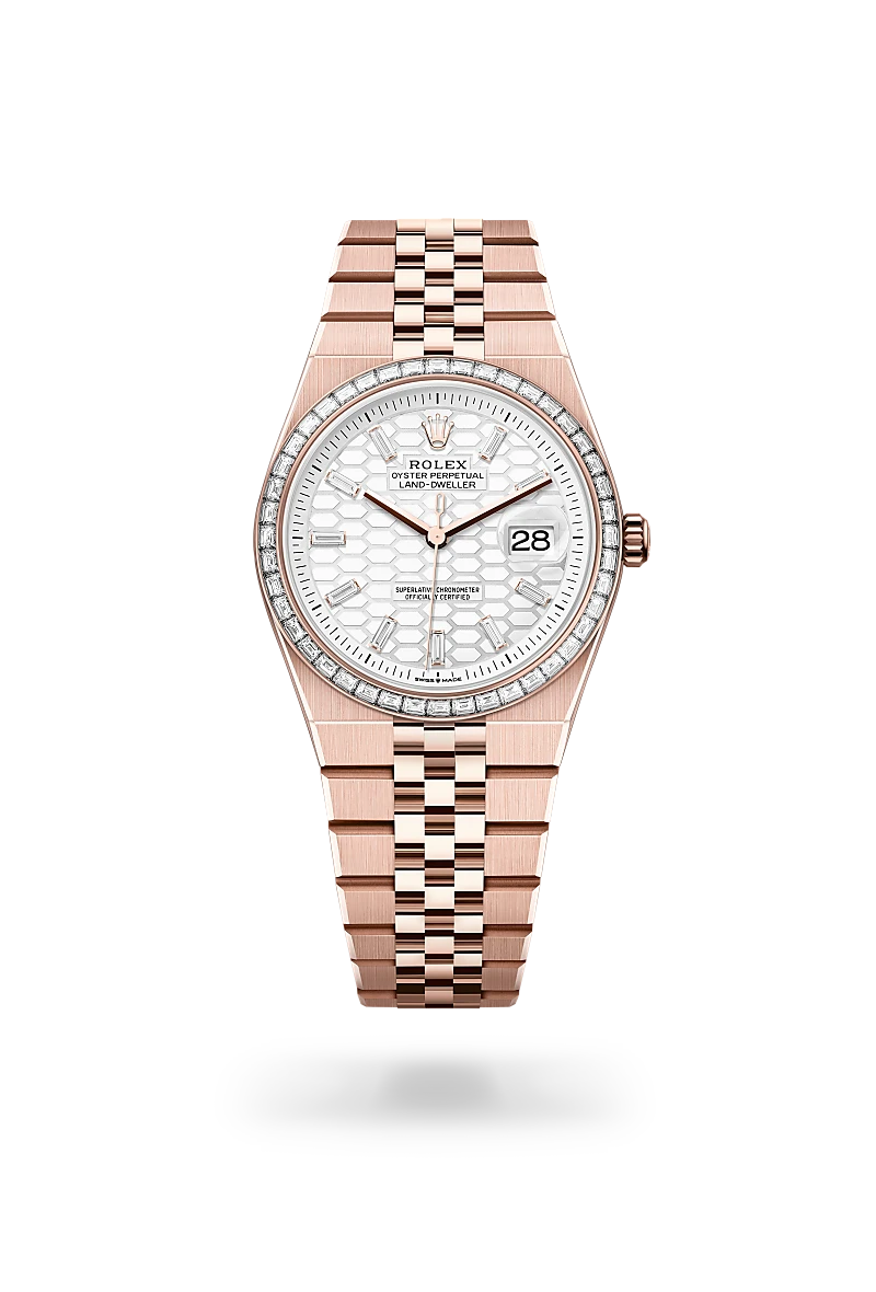 Rolex Land-Dweller 36 in Oyster, 36 mm, Everose gold and diamonds