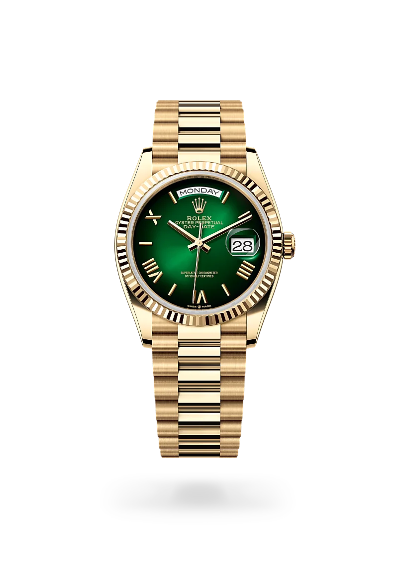 Rolex Day-Date 36 in Oyster, 36 mm, yellow gold