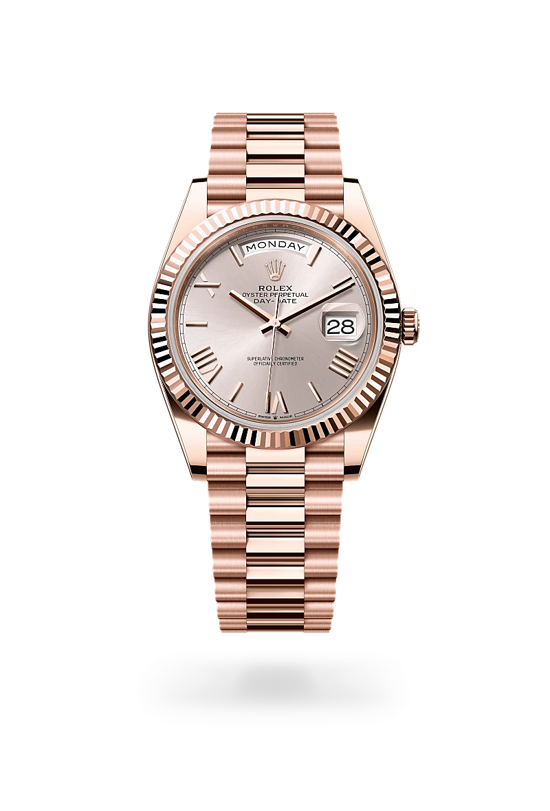 Rolex Day-Date 40 in Oyster, 40 mm, Everose gold