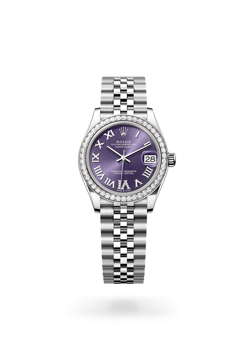 Rolex Datejust 31 in Oyster, 31 mm, Oystersteel, white gold and diamonds