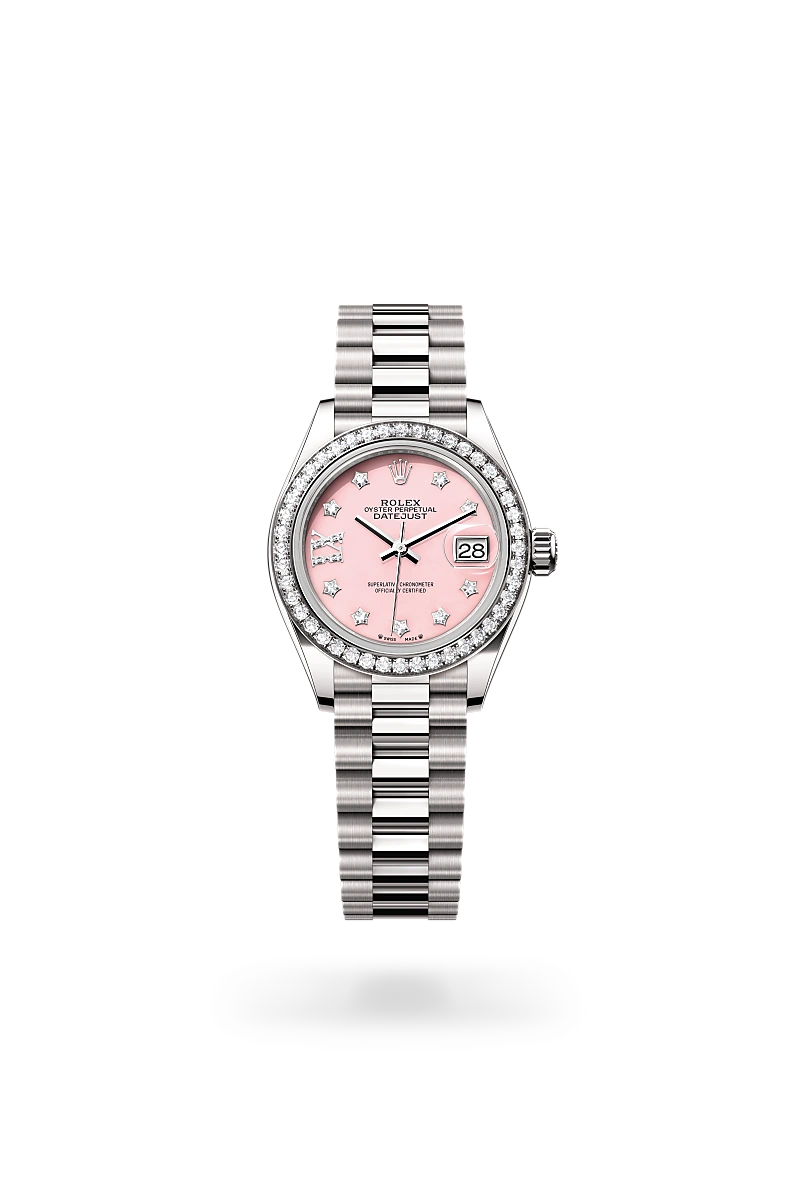 Rolex Lady-Datejust in Oyster, 28 mm, white gold and diamonds