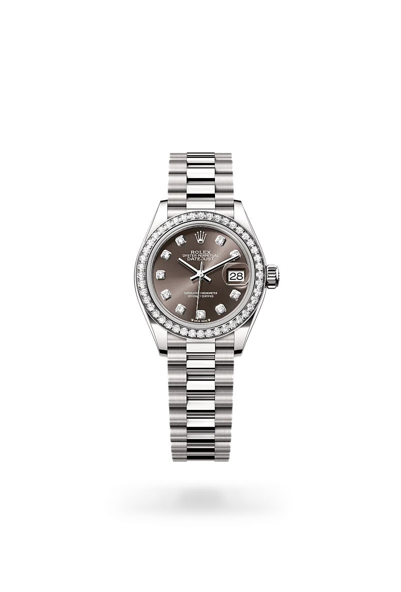 Rolex Lady-Datejust in Oyster, 28 mm, white gold and diamonds
