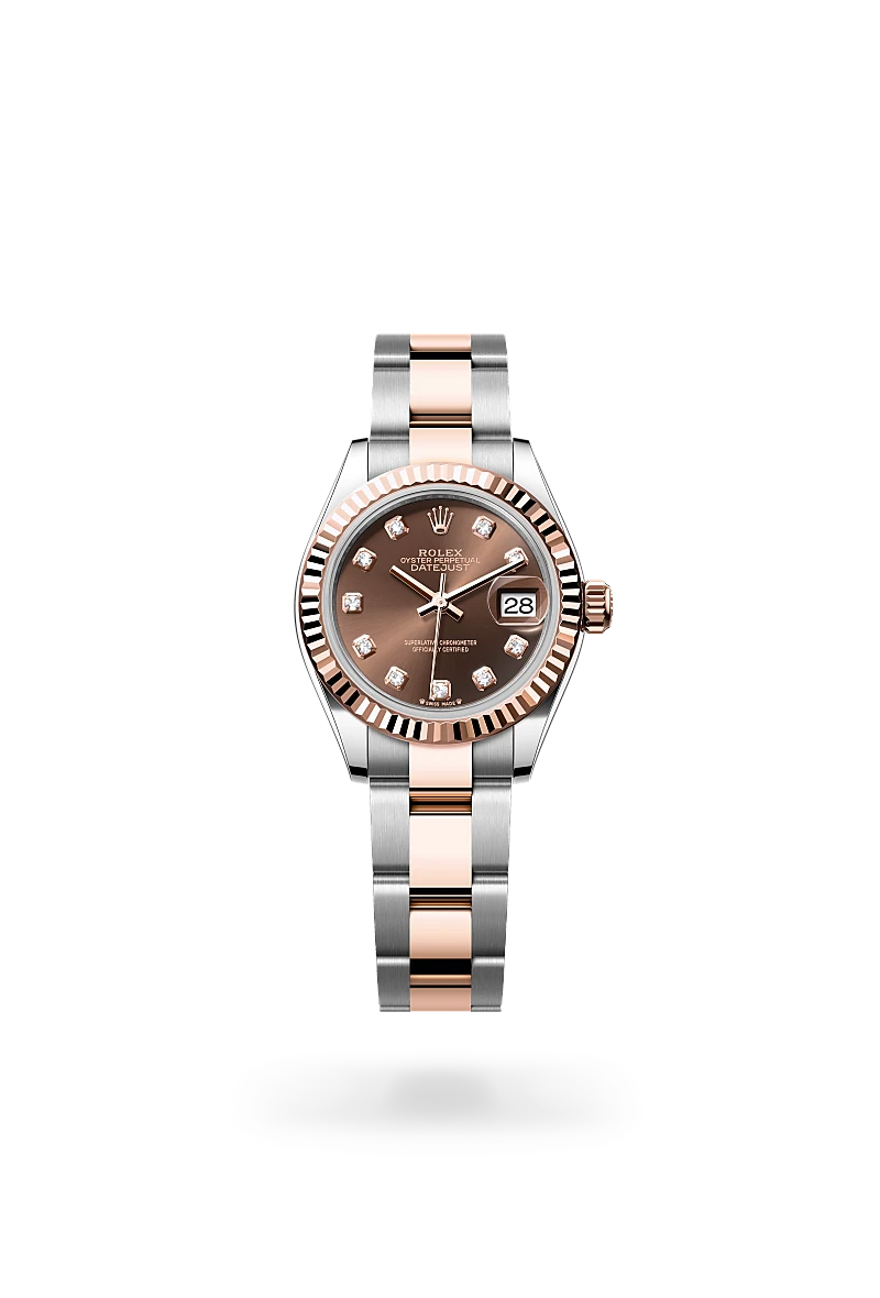 Rolex Lady-Datejust in Oyster, 28 mm, Oystersteel and Everose gold