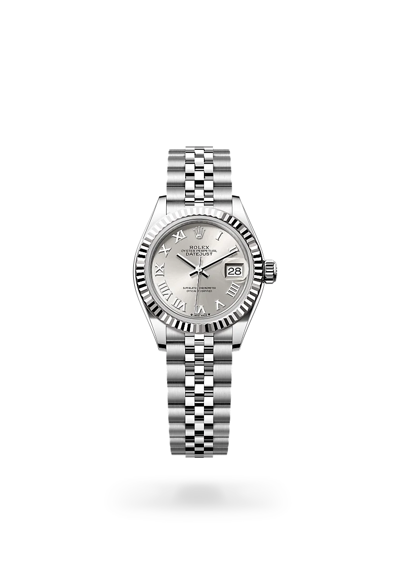 Rolex Lady-Datejust in Oyster, 28 mm, Oystersteel and white gold