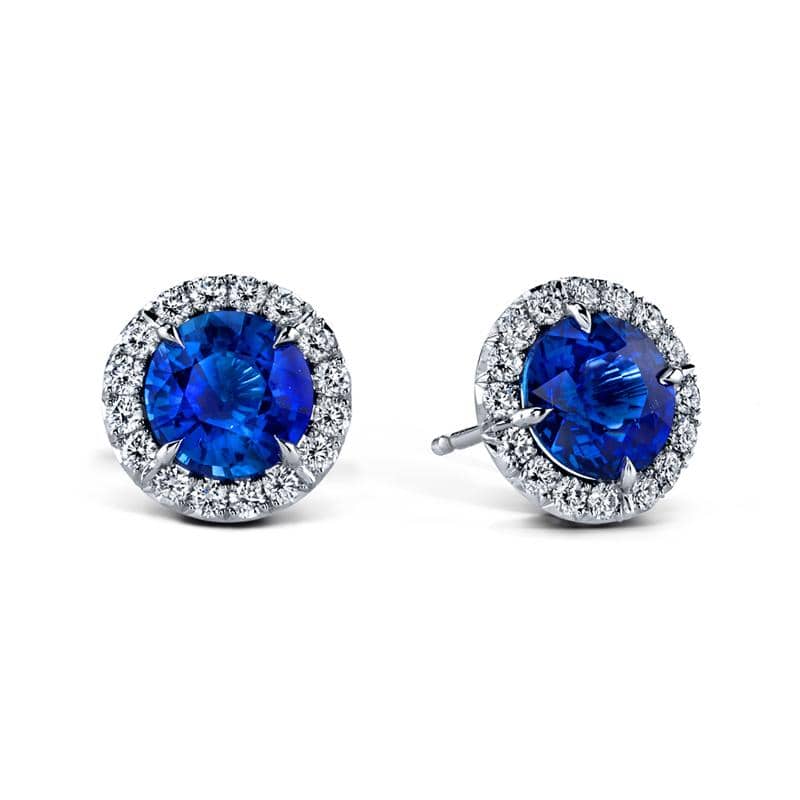 Sapphire & Diamond Stud Earrings