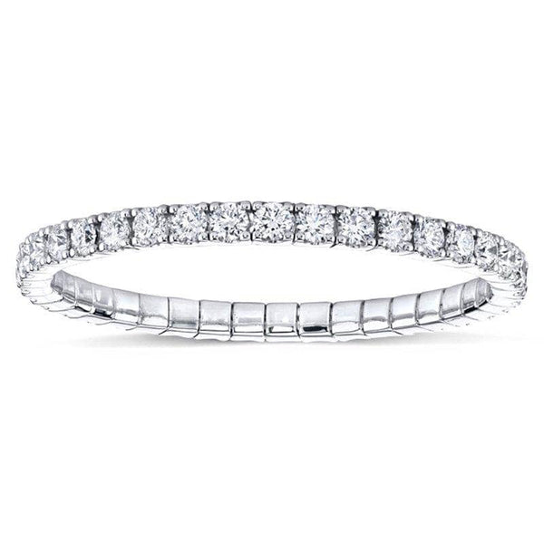 Hand crafted eternity bracelet featuring 13.00 carats total weight in round brilliant cut diamonds set in 18k white gold.