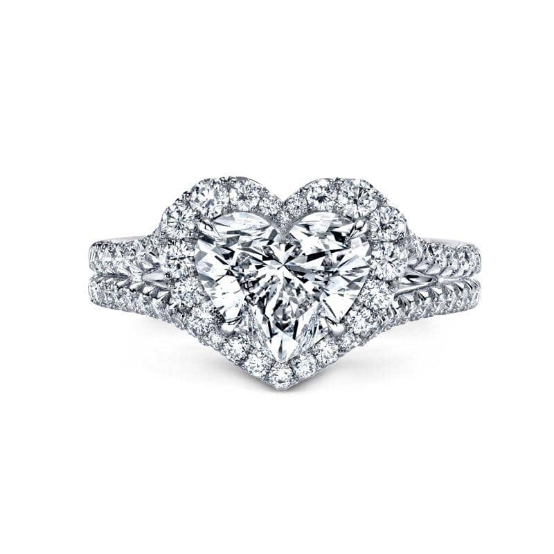 Connected Heart Diamond Couple Rings