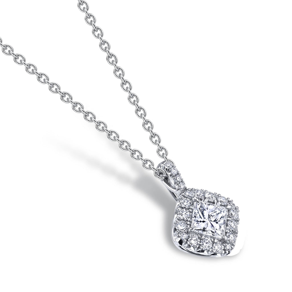 Princess Cut Diamond Necklace