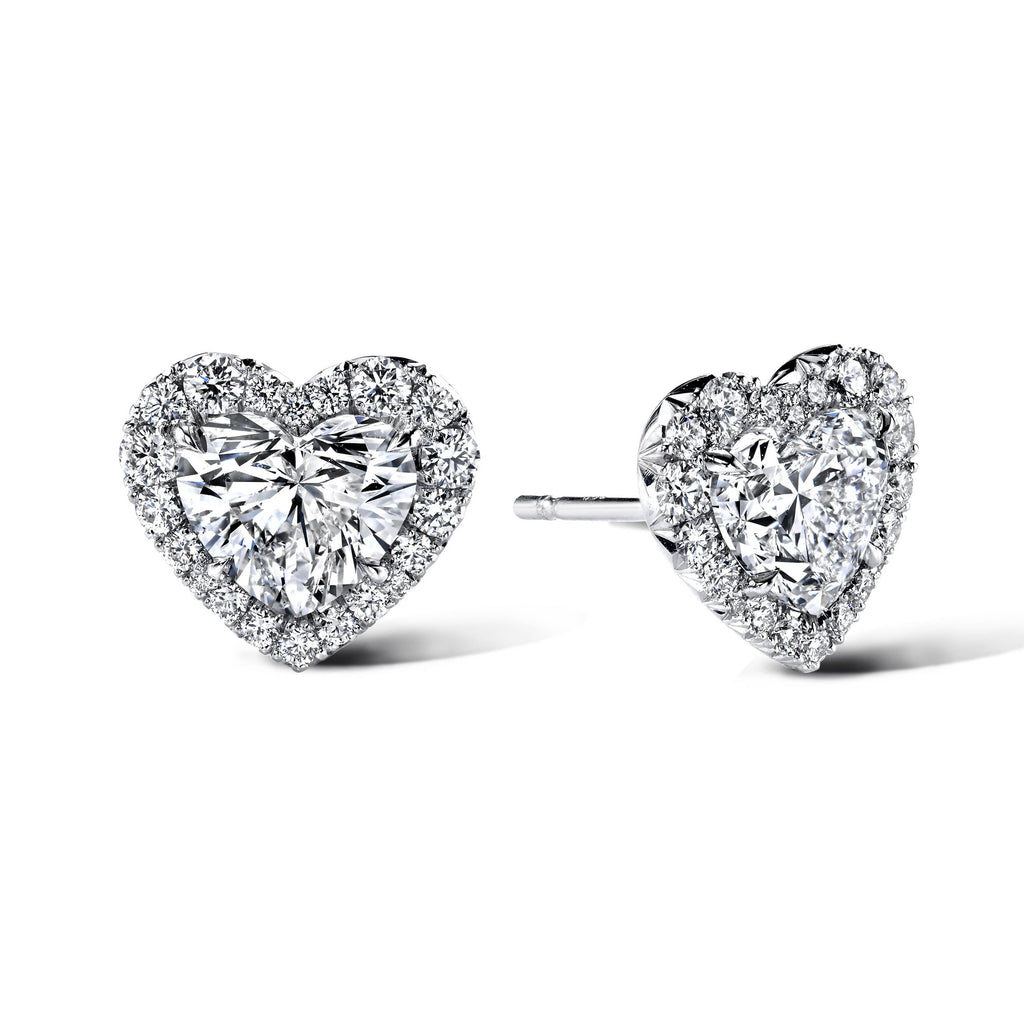 Platinum 1.00ct F VS2 GIA heart cut diamond stud earrings - Jewellery from  Mr Harold and Son UK