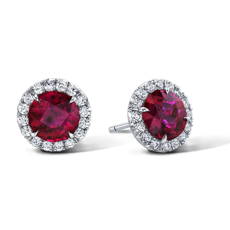 Ruby & Diamond Stud Earrings