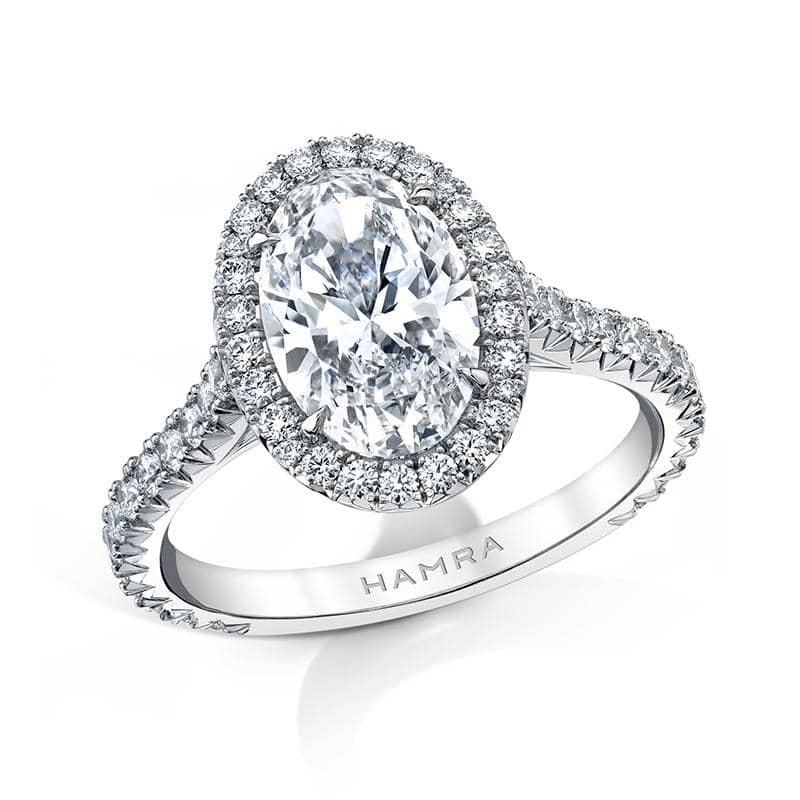 3.65 Carats Oval Cut Micropaved Side Stones Hidden Halo Diamond Engage –  Benz & Co Diamonds