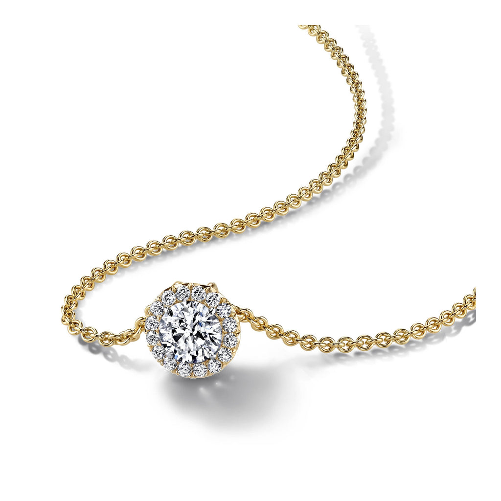 Round brilliant diamond on sale necklace